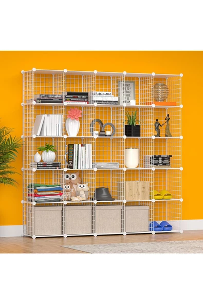 25'li Tel Küp Çok Amaçlı Organizer Raf Beyaz 33cm - 2