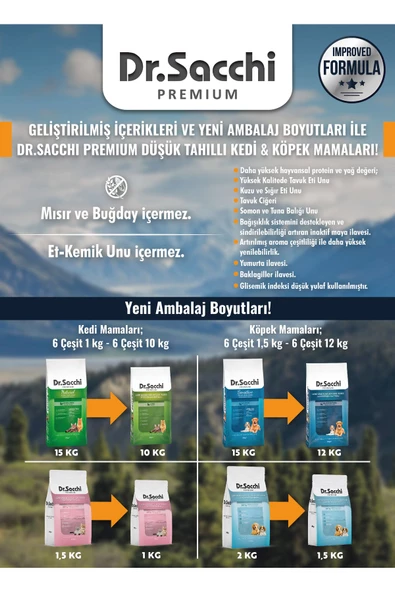 Dr.Sacchi Premium Düşük Tahıllı Sığır Etli Yetişkin Kedi Maması 1 Kg - 2