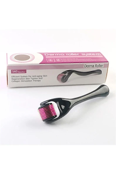 Dermaroller Titanyum Uçlu 540 Iğneli Derma Roller 1 mm Iğne Cilt Yüz Vücut Yenileme Masaj Aleti - 3