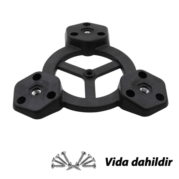 Açılı Üçlü Sehpa Bağlantı Aparatı Zigon Puf Tabure Mobilya Masa Ayağı Ayak Takma Tabanı - 6