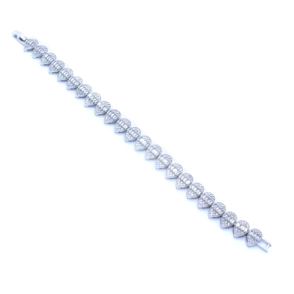 BZ 316l Çelik Zirkon Taşlı Damla Model Su Yolu Kadın Bileklik BLK-809 - 3