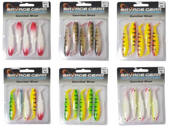 Savage gear Cannibal 8cm 5 Adet Sahte Balık  Firetiger