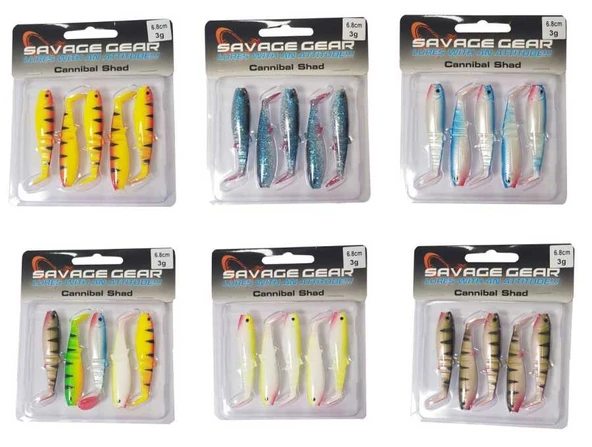 Savage gear Cannibal 6,8cm 5 Adet Sahte Balık  Mıx
