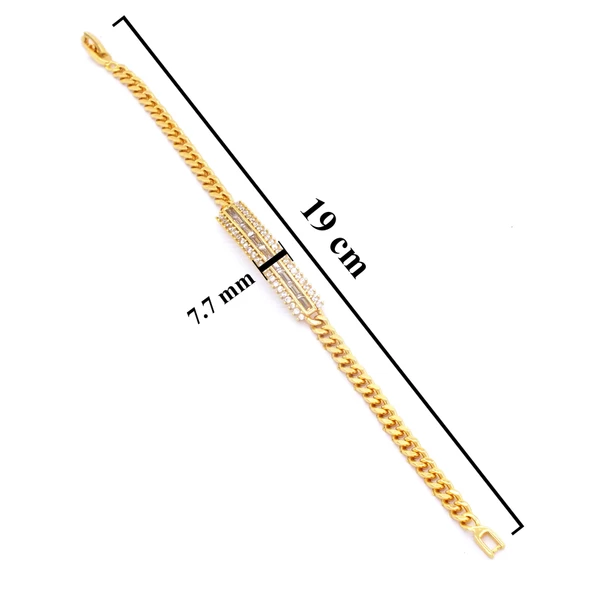 BZ Altın Kaplama Zirkon Taşlı Su Yolu Kadın Bileklik BLK-731 - 5
