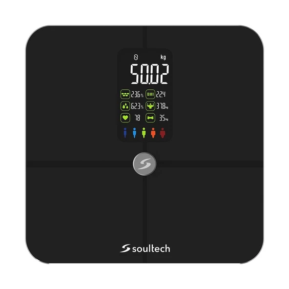 Soultech AT001S WellDone Bluetooth Smart Body Fat Siyah Baskül