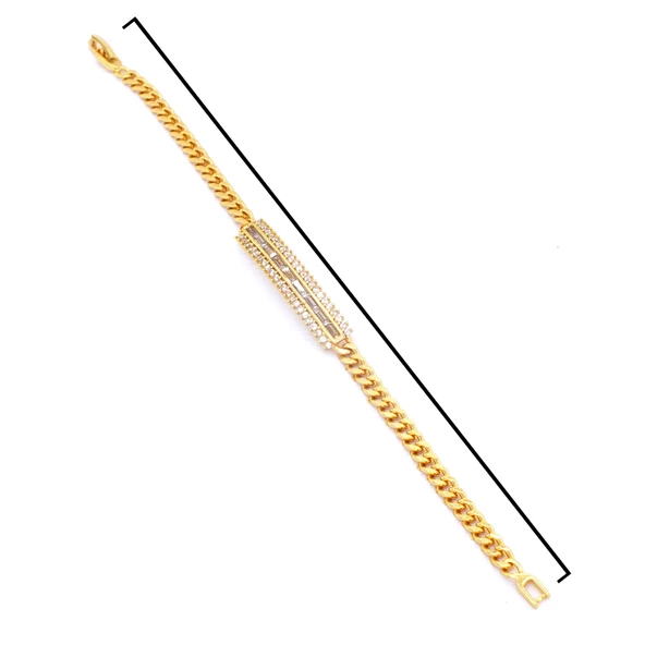 BZ Altın Kaplama Zirkon Taşlı Su Yolu Kadın Bileklik BLK-731 - 4