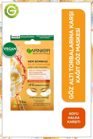 Garnier Kağıt Göz Maskesi Nem Bombası Orange 6gr