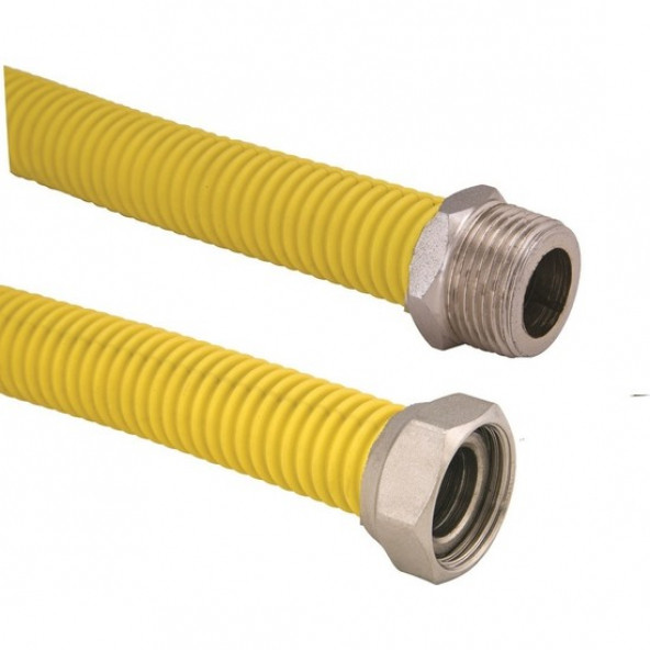 Kombi şofben TS 13890 Doğalgaz bağlantı flexi Hortumu 60 cm 3/4 " Makaronlu yeni tip paslanmaz