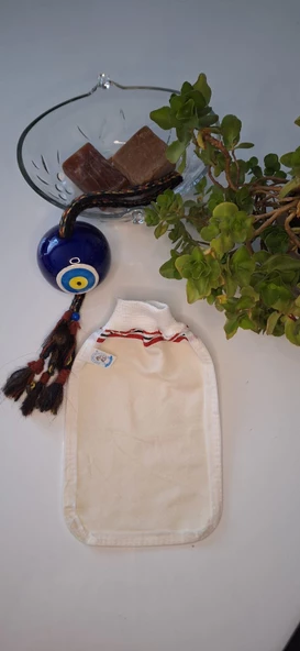 EKER-NAZİK DOKUNUŞ HIZLIGİY KESE-Banyo ve Duş Kesesi-Lastikli Kese-Doğal Özel Dokuma-Standart Kese - 2