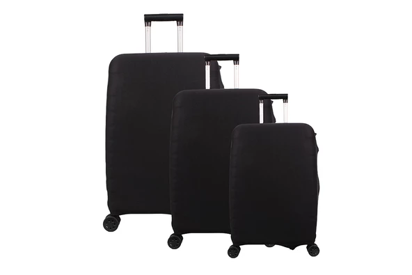 Bagacar Siyah 3lü Set Valiz Kılıfı, 3 lü Valiz Kemeri, 3lü Valiz Etiketi - 2