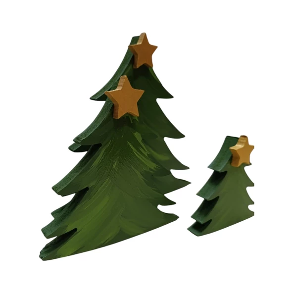 3Lü Yılbaşı Ağacı Ahşap Dekor - Yılbaşı, Noel, Özel Etkinlik - 5