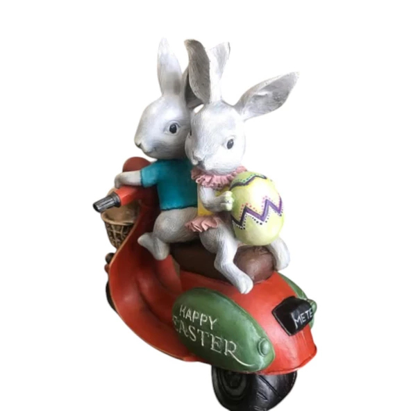 Motorlu - Motorsikletli Tavşanlar, Dekoratif Obje - 3