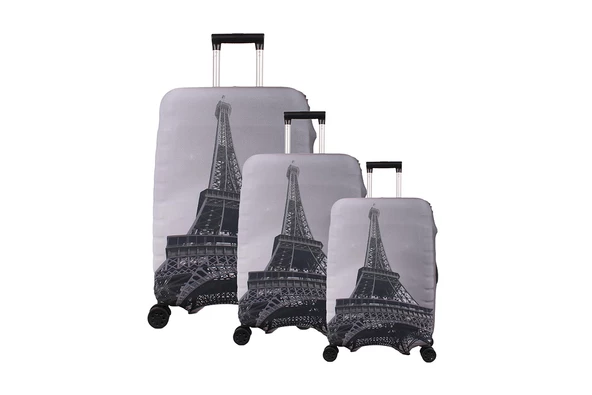 Bagacar Eyfel 3lü Set Valiz Kılıfı, 3 lü Valiz Kemeri, 3lü Valiz Etiketi - Resim 2