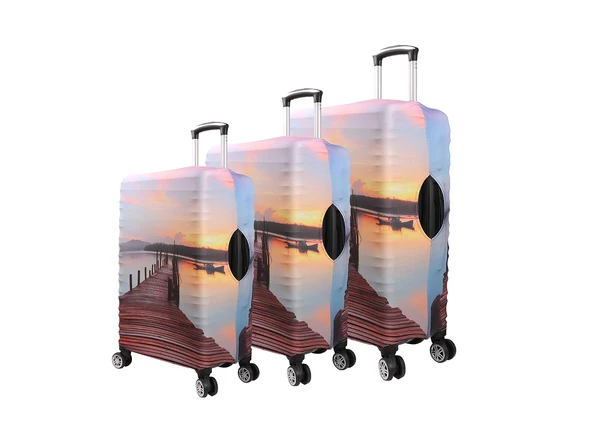 Bagacar İskele 3lü Set Valiz Kılıfı, 3 lü Valiz Kemeri, 3lü Valiz Etiketi - 2