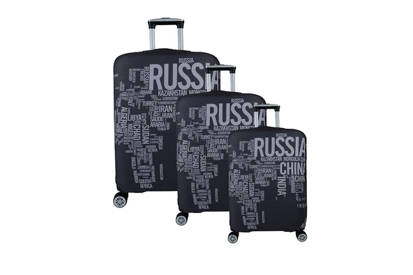 Bagacar Ülkeler 3lü Set Valiz Kılıfı, 3 lü Valiz Kemeri, 3lü Valiz Etiketi - 2