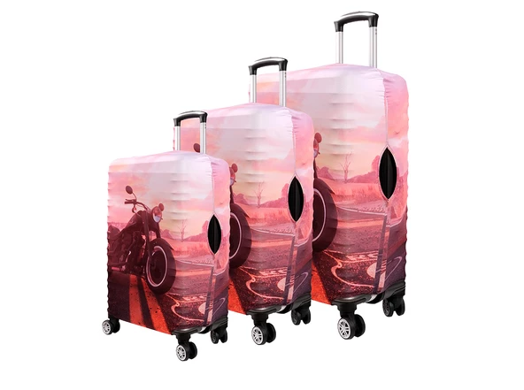 Bagacar Motor 3lü Set Valiz Kılıfı, 3 lü Valiz Kemeri, 3lü Valiz Etiketi - Resim 2