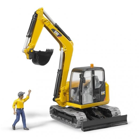 Bruder Cat Mini Ekskavatör Ve İnşaat İşçisi 02466 - 2