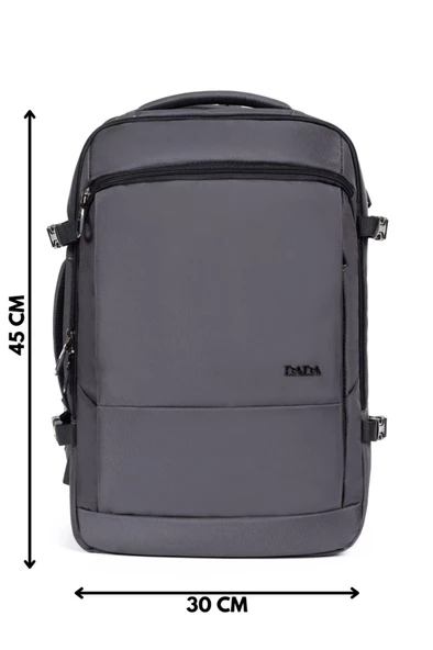 Gri Su Geçirmez Oxford Kumaş Ortopedik Laptop Sırt Çantası - 4