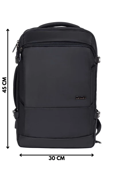 Siyah Su Geçirmez Oxford Kumaş Ortopedik Laptop Sırt Çantası - 2