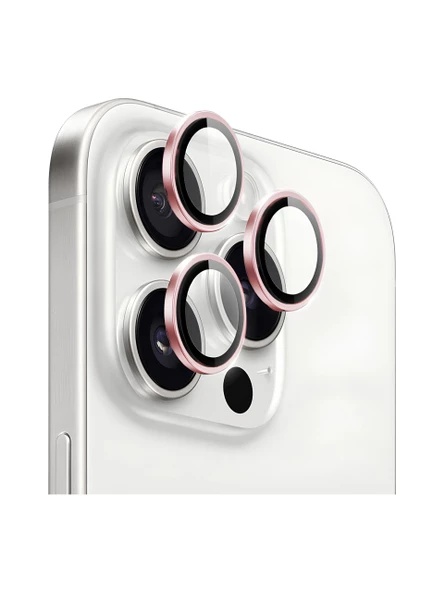 Apple iPhone 16 Pro - Pro Max Metal Çerçeveli Kamera Koruma Lensi