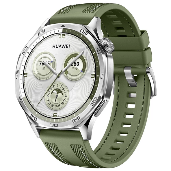 Gpack Huawei Watch GT 5 46mm Kordon Silikon Klasik Metal Tokalı Kayış KRD128 - 4