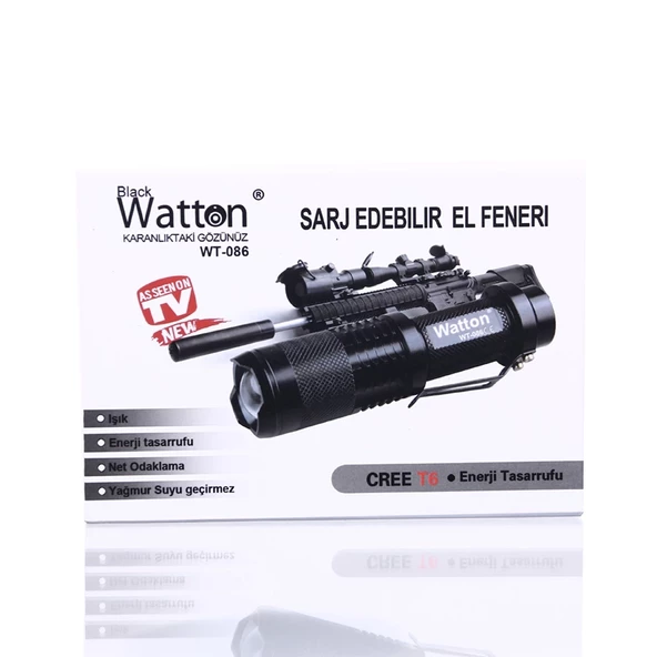 Orjinal 800 Lümen T6 Şarjlı El Feneri  Wt-086 - 2