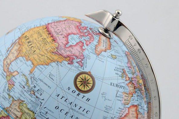 Ayaklı Ahşap Dekoratif Dünya Küre 10 İnç 40 Cm Hediyelik ürün görseli 1