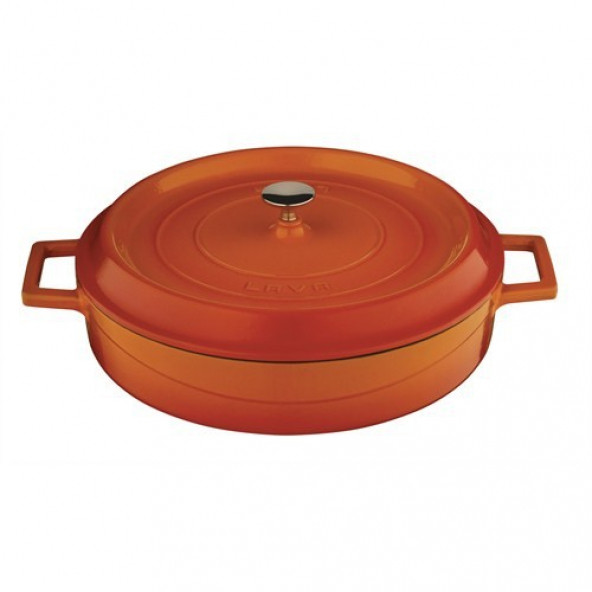 Lava Trendy 28 cm Yayvan Döküm Turuncu Tencere