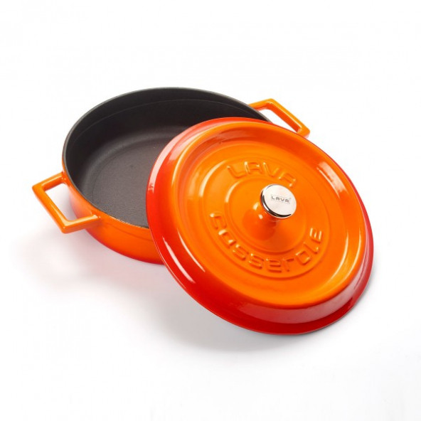 Lava Trendy 28 cm Yayvan Döküm Turuncu Tencere - 2