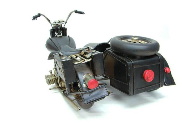 Dekoratif Metal Motosiklet Sepetli Biblo Dekoratif Hediyelik - 3