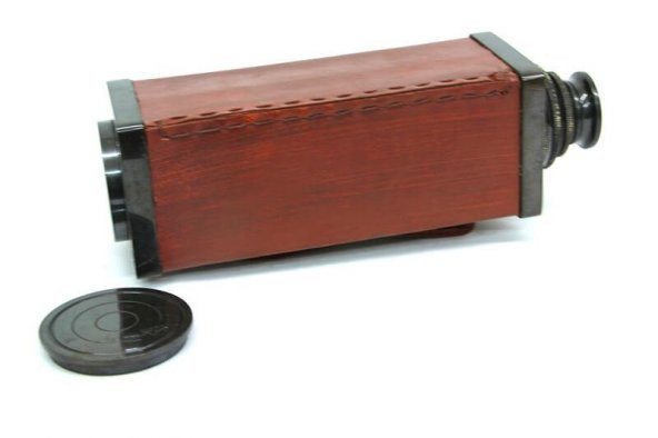 Deri Kaplama Eskitme Kare Dürbün Dekoratif Hediyelik - Resim 4