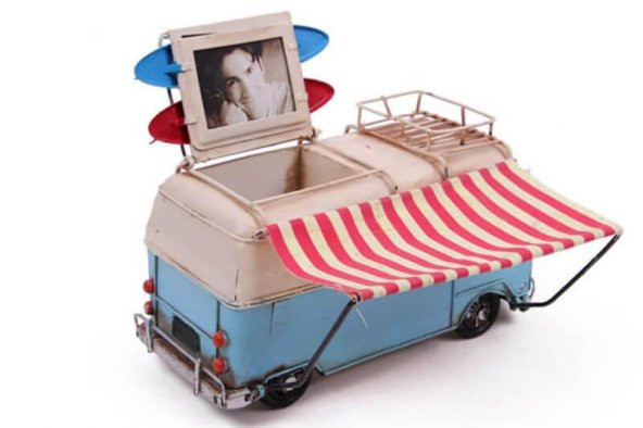 Dekoratif Metal Minibüs Çerçeveli,Kalemlik Tenteli - 2