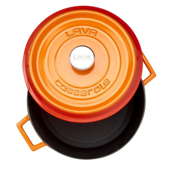 Lava Trendy 24 Cm Yuvarlak Turuncu Döküm Tencere - 2