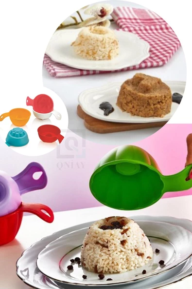 QNİAY Pratik 2'li Pilav Ve Helva Şekillendirici Kalıp Seti