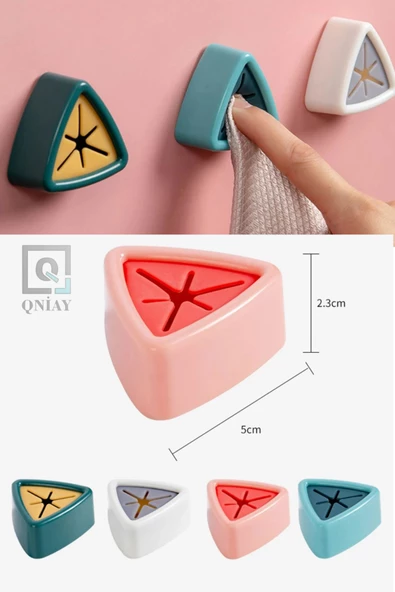 QNİAY Pratik Çok Amaçlı Tak Çek Güçlü Yapışkanlı 1 Adet Askılık Banyo Lif Askısı Mutfak Bez Havlu Askı - Resim 4