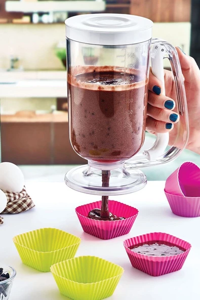 QNİAY Pratik Seri Hamur Porsiyonlayıcı 1 Lt Pancake Ölçekli Krema Hamur Puding Dağıtıcı Akıtma