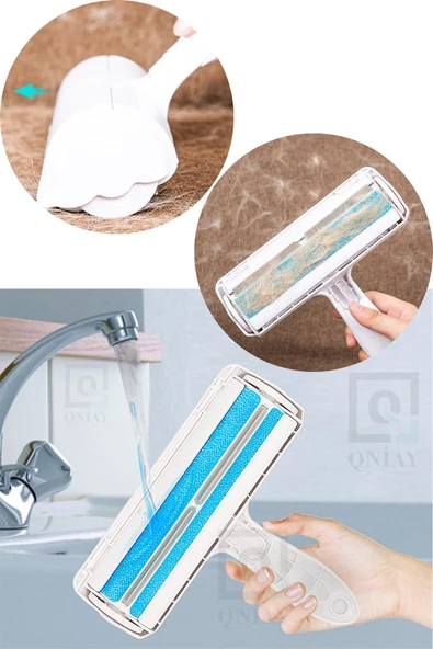 QNİAY Tüy Temizleyici Hazneli Elbise Halı Yatak Temizlik Aparatı Kıl Toz Toplayıcı - Resim 7