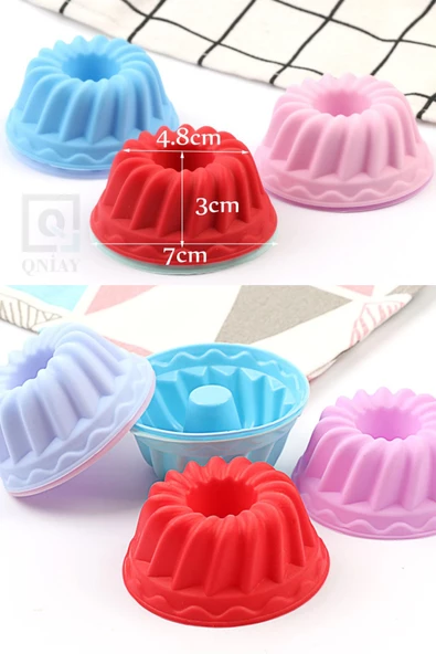 QNİAY Silikon Mini Kek Kalıbı 12 Parça Muffin Kek Kalıbı Pratik Kek Kalıbı - 2