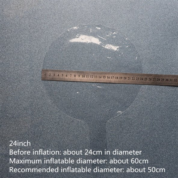 Parti Malzemeleri Rose Gold Renk Simli Yuvarlak Şeffaf Balon 24 İnç - 4