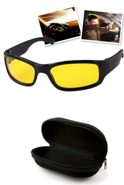 QNİAY Motosiklet Bisiklet Gözlüğü Sarı Camlı Tam Çerçeveli Uv Koruma Gece Sürüş Antifar Güneş Gözlüğü - Resim 2