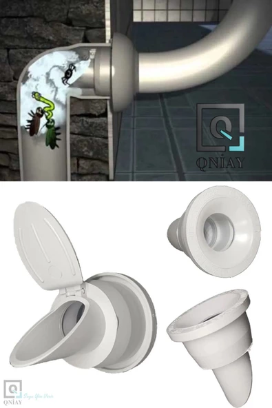 QNİAY Çekvalfli Adaptör Conta Ø50 Lavabo Eviye Gider Koku Önleyici Q2025