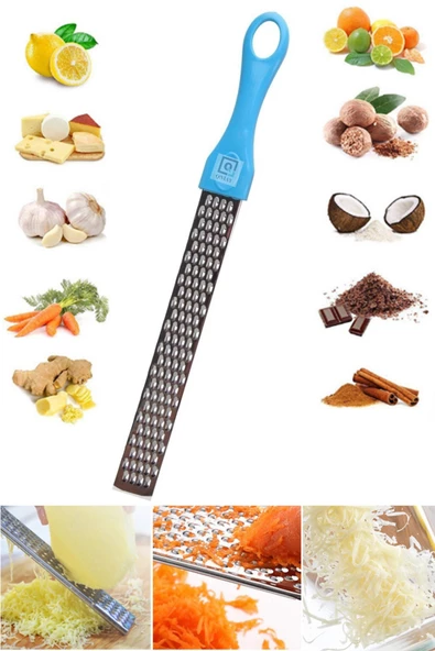 QNİAY Uzun Limon Peynir Sarımsak Rendesi Uzun Rende Pratik Sebze Meyve Kabuk Detoks Rendesi