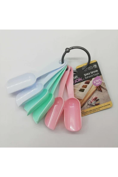 QNİAY 6'lı Plastik Baharat Kaşığı Toz Baharat,kahve,tuz Ve Şeker Kaşığı Renkli Mini Kürek - 2
