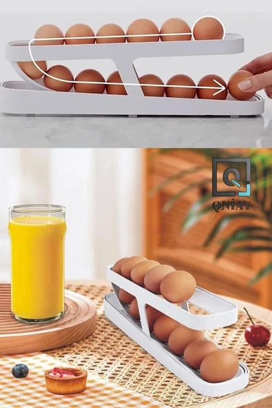 QNİAY Yeni Yumurtalık Yumurta Düzenleyici Yumurta Organizeri Yumurta Saklama Kabı Buzdolabı Düzenleyici - 8