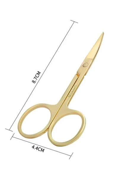 QNİAY Gold Kaş Makası Ucu Kıvrık Şekillendirme İçin Kağıt Kesimi İçin Dikiş Terzi Küçük Nakış İğne Makası - 2