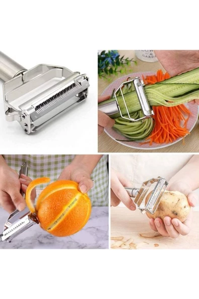 QNİAY Profesyonel Julyen Kesici Ve Rendeleme Sebze Meyve Soyucu Şekillendirici Turbo Jülyen - Resim 2