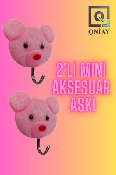 Kalsiyum Mood 2 'li Askı Mini Pembe Ayıcıklı  Aksesuar Anahtarlık  Ayıcıklı - 3