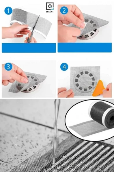 QNİAY yapışkanlı Çok Amaçlı Gider Süzgeci, Saç Kılı Tutucu Ve Sineklik Tamir Kiti 12 Cm * 4 Metre - Resim 4