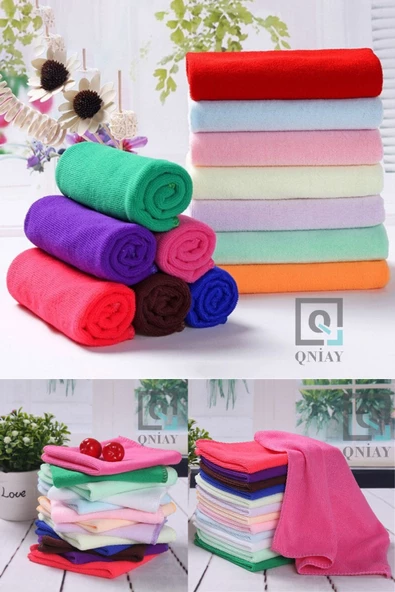 QNİAY Süper Emici 30x30cm 4 Lu Mikrofiber Bez - Yıka Yıka Kullan - 3