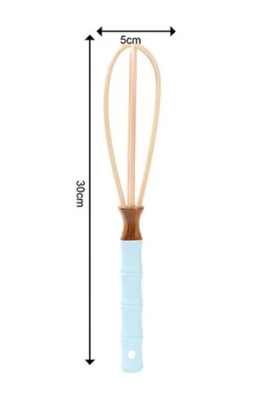 QNİAY Bambu Çırpıcı Yanmaz Yapışmaz Çizmez Hafif Çok rahat kullanışlı Pratik Çırpıcı Mutfak Hazırlama - 3